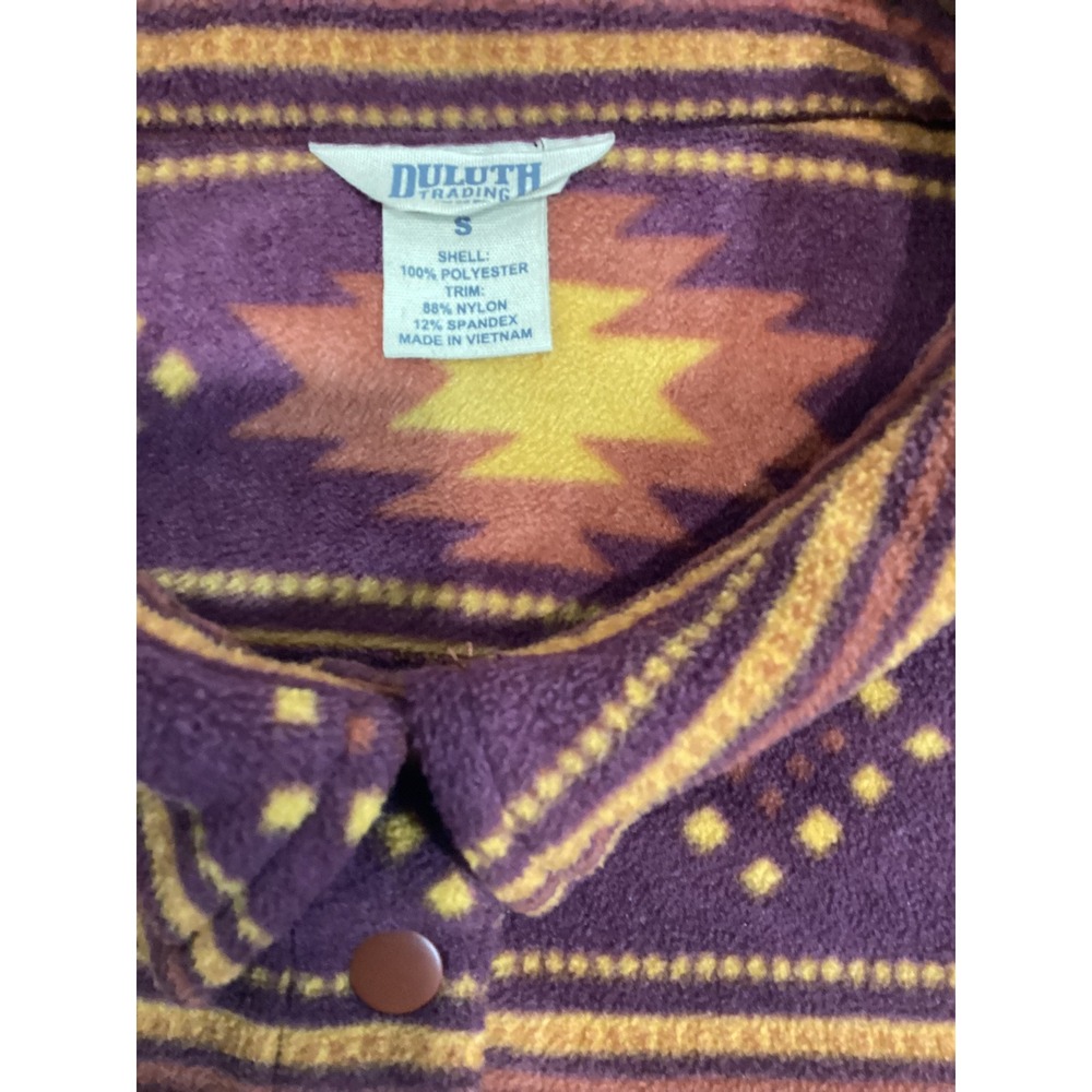 Duluth Trading Co Womens Fleece Southwestern Snap Front Shirt Jacket Purple S - Picture 3 of 8
